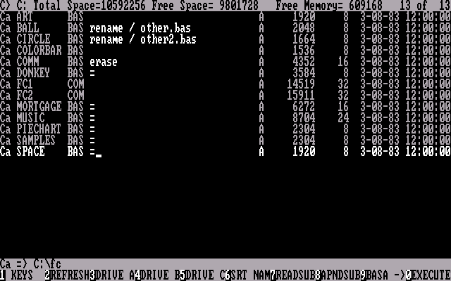 IBM FileCommand 1.00 - Commands